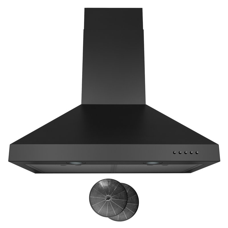 Hauslane Wall Mount Range Hood 30 Inch | Wall Chimney | 6” Duct/Ductless Convertible, Strong Suction, Six-layer Aluminum Filters, Changeable LED Lamps, Stove Kitchen Vent Hood