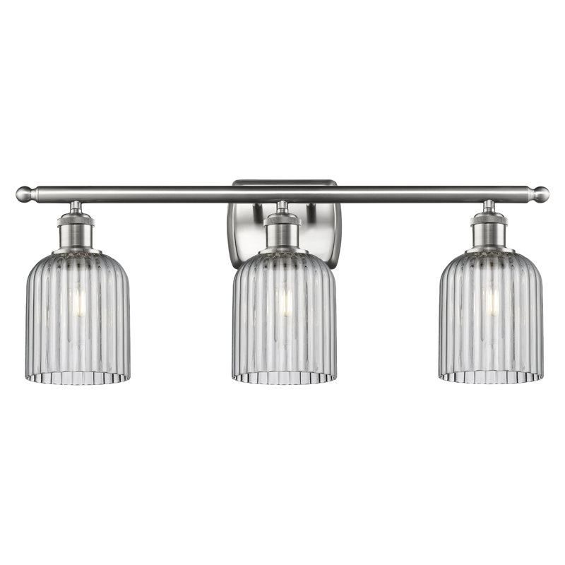 Brion Addeline 3 Light 25" Bath Vanity  Shade, Light Smoke, Satin Nickel