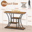 Console, table d'entrée étroite pour le couloir, table de vestibule mince brune et noire avec tablette de rangement, table d'entrée compacte pour petits espaces