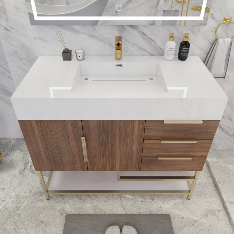 Ensemble de meuble-lavabo simple 41,5 po Glasgow, Palissandre