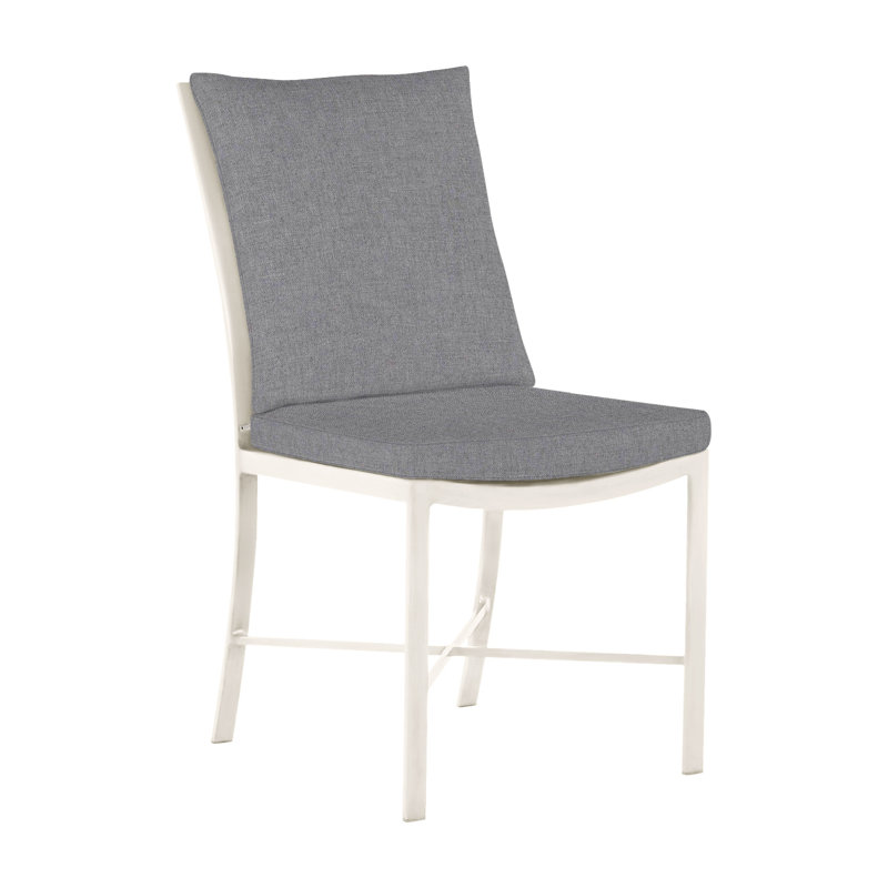 Monaco Patio Dining Side Chair with Cushions, Slate Gray, Verona Mist, No Welt