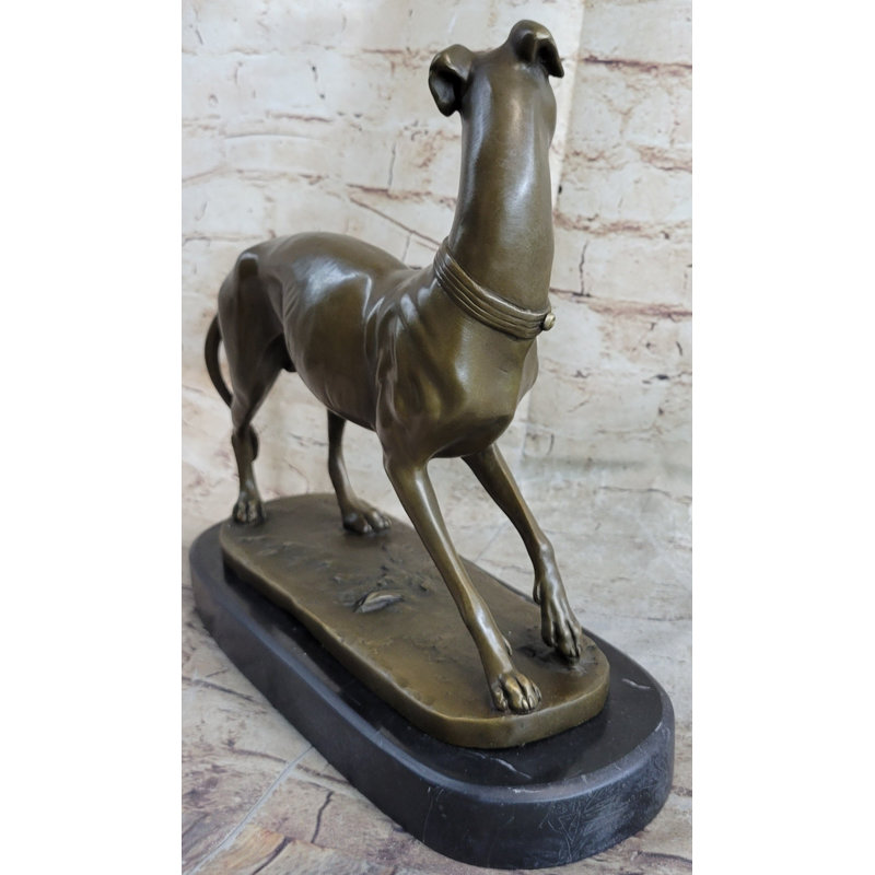 Handmade LARGE Bronze of a Whippet Greyhound Dog Classic Masterpiece Figurine