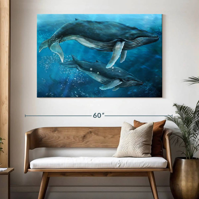 Brampt Majestic Humpback Whales, 34" H x 51" W