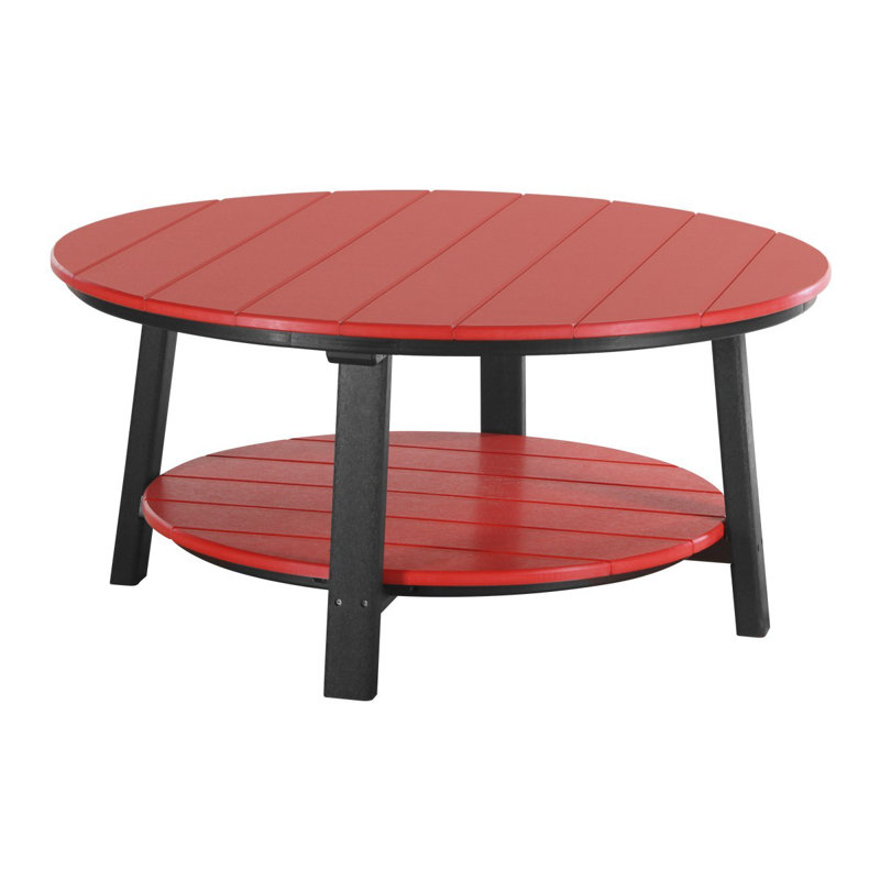Orma Round Outdoor Coffee Table , 43'' in. W 43'' in. D, Black, Red