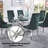 Hayvn Glass Top Metal Base Dining Table