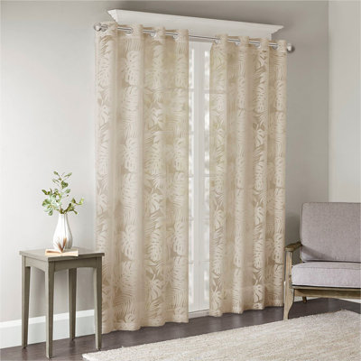 Palm Leaf Burnout Window Sheer 50x84"
