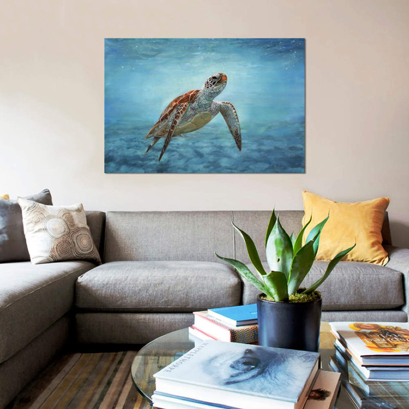 «Sea Turtle», impression sur toile, H 12 po x l 18 po x p 1,5 po, Toile tendue