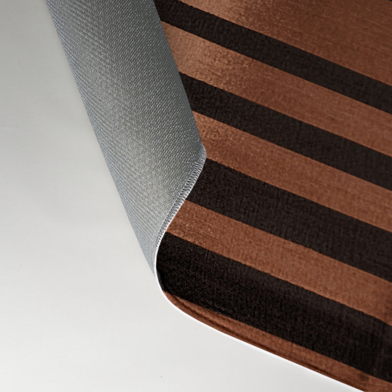 Tapis intérieur / extérieur brun HorizontalStripes, Rectangle 9 pi x 12 pi