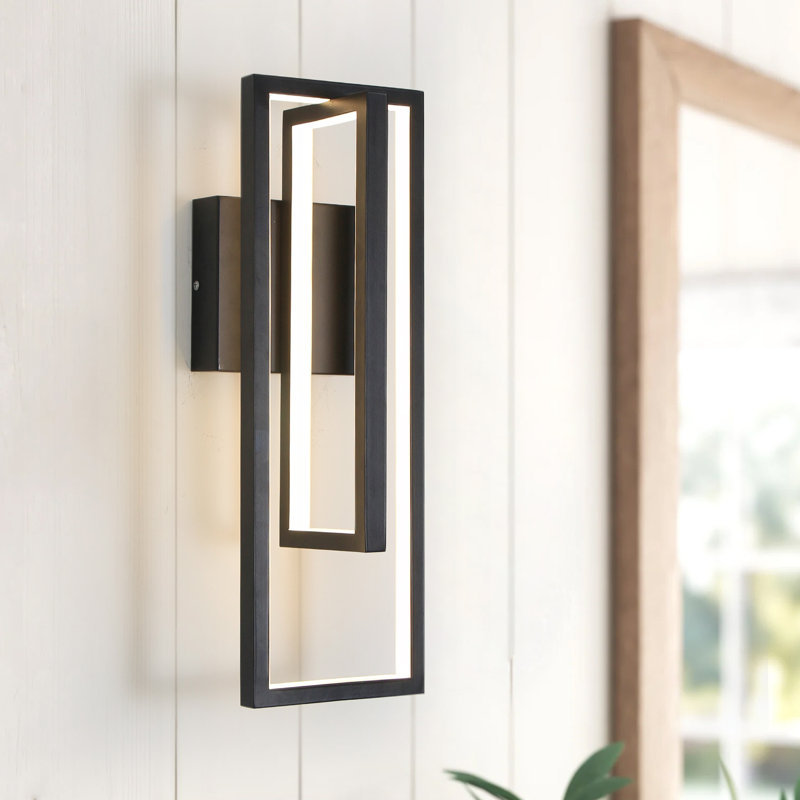 Minot Aluminum LED Flush Mounted Sconce, Black