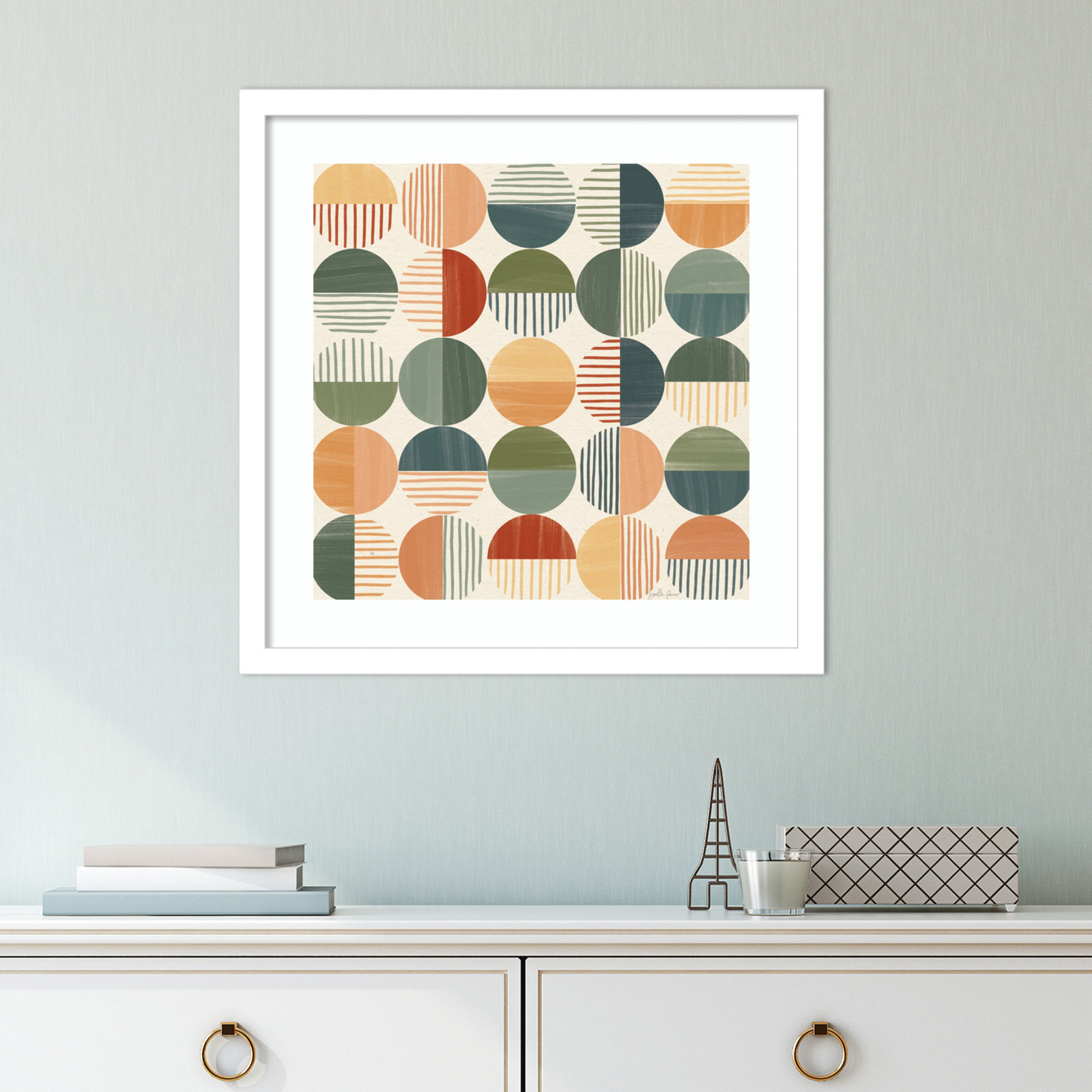 Born To Roam Pattern II, White, 17" H x 17" W x 1" D