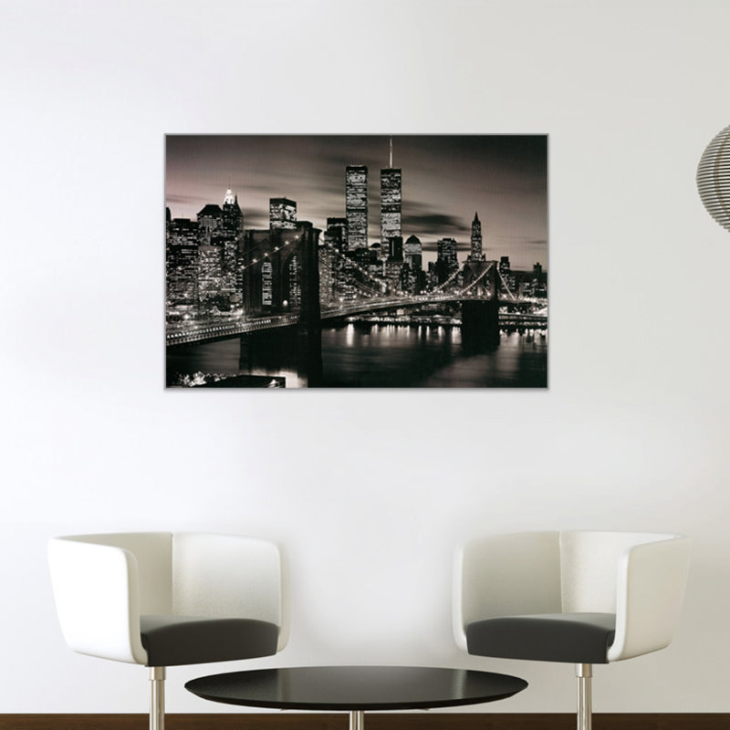 Brooklyn Bridge (B And W) by Brooklyn - Single Picture Frame Print on MDF