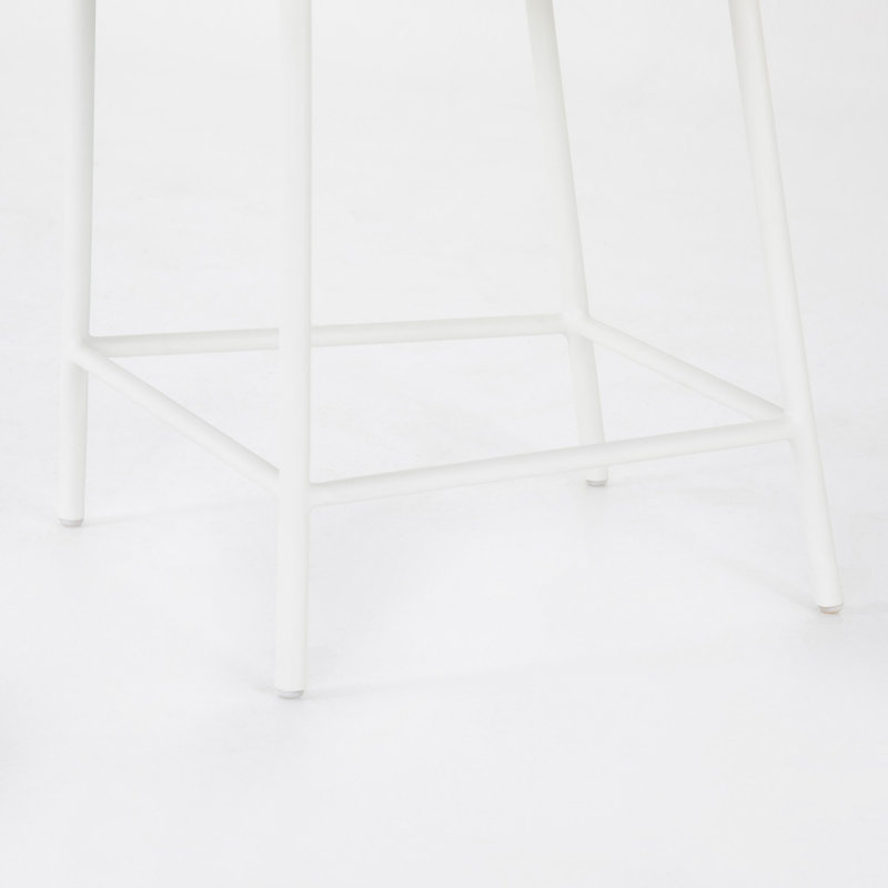 Porto Patio Bar Stool, 26.5", Faye Sand, White