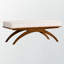 Banc Bryce avec tissu bouclé crème et finition noyer, H 18,09 po x l 46,95 po x P 17,4 po-1868558164