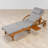 Outdoor Chaise Lounge, Adjustable Backrest And Footrest, Solid Wood, Curved Armrests, Contemporary, Poolside-659851101