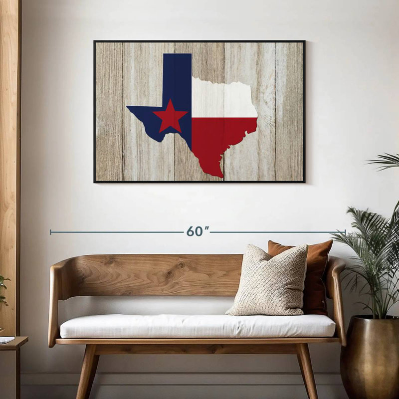 Texas Flag State Citlali, Floating Frame Black, 43" X 29"
