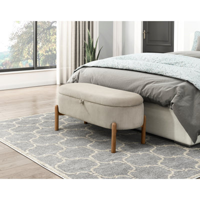 Banc en velours côtelé taupe