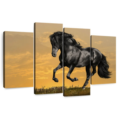 Brampt Black Horse At Sunset
