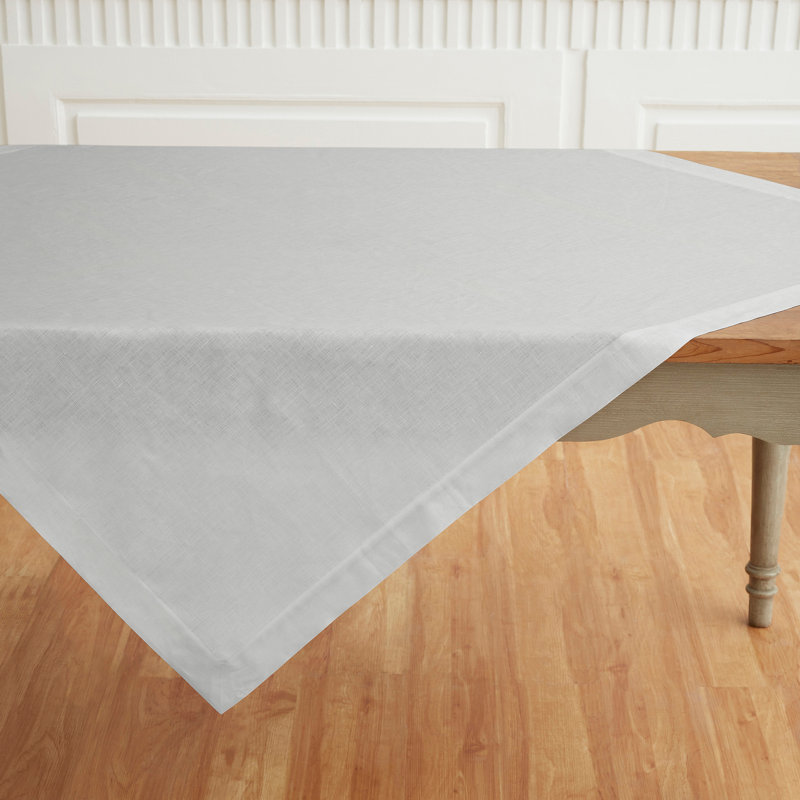 Fete - 100% Pure Linen Table Throw, Silver Cloud, Solid Color