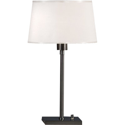 Lampe de table moderne Srkashlteni - acier avec abat-jour en tissu flocon de neige, hauteur 22,75 po, douille E26, luminaire homologué UL pour espaces contemporains