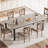 Living Room 78 Inch Kitchen Table for 6-8 People, Industrial Dining Table w/Metal Frame, Wide Large Rectangular Dinner Table-551415803