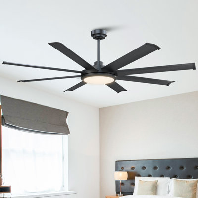 Harrigan 8 - Blade Integrated LED Reversible Ceiling Fan With Light And Remote