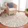 Round Desin Abstract Hand Tufted Wool Area Rug in Ivory/Grey