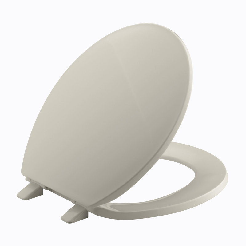Brevia Toilet Seat with Quick-Release Hinges and Grip-Tight Bumpers, Dune, Round
