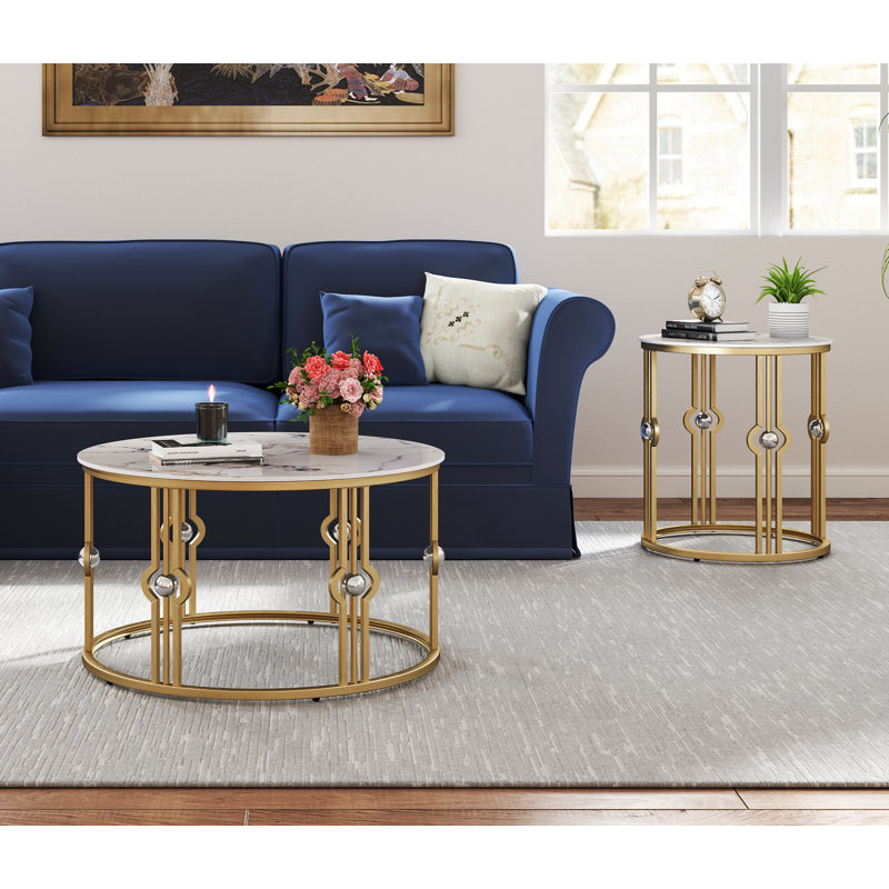 Marble 2 - Piece Living Room Table Set