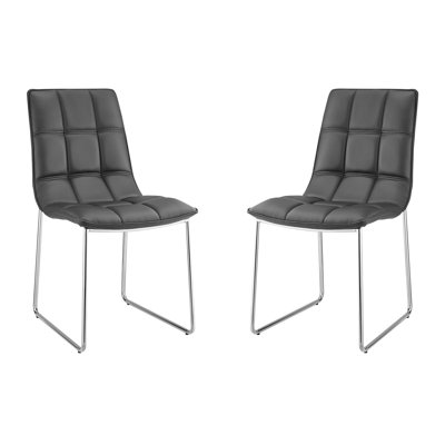 Chaise d'appoint en cuir Leandro
