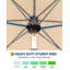 Parasol de patio de 9 pi avec lumières solaires, parasol de table de marché extérieur avec 8 nervures avec 32 lumières DEL et manivelle inclinable pour piscine, terrasse, jardin-639156611