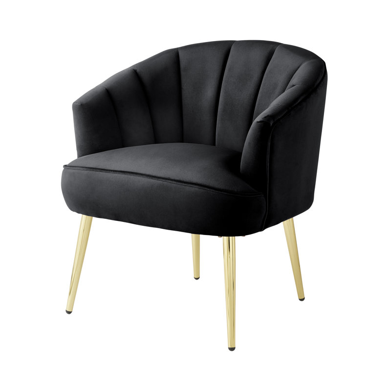 Thierry Velvet Barrel Chair, Black