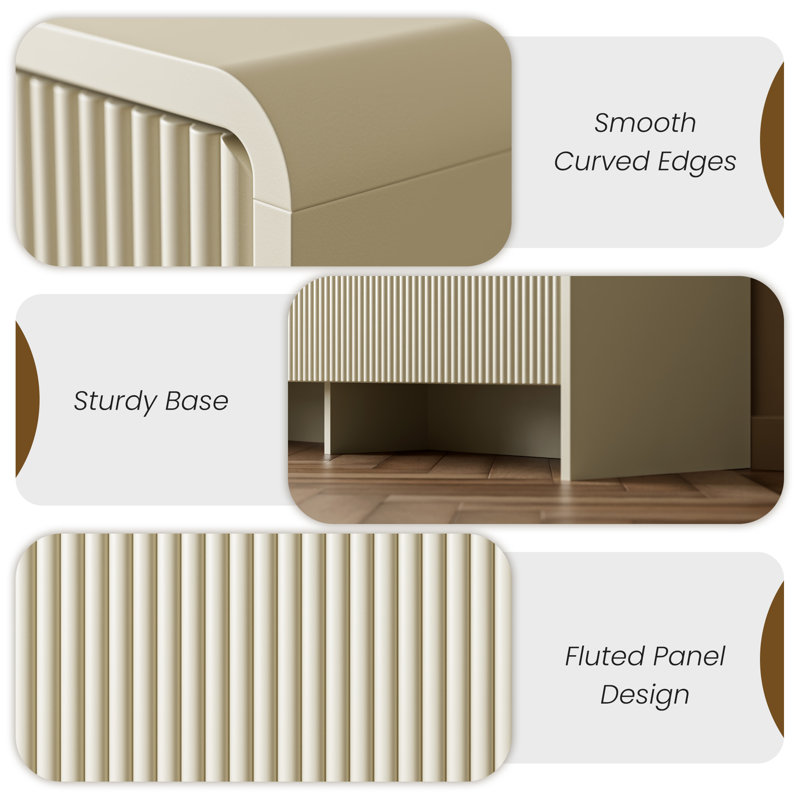 55.1" W 6 - Drawer Dresser, Beige