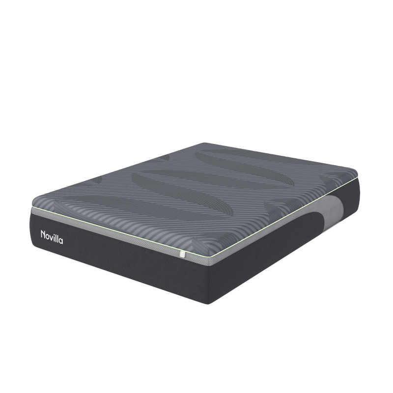 Matelas grand format Novilla de 12 pouces, matelas en mousse viscoélastique rafraîchissante de taille moyenne AiryFlow ™, tissu en soie glacée, infusé de thé vert