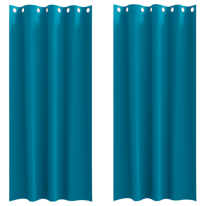 Tacorian Curtain Pair, Turquoise, 140cm Width x 245cm Drop