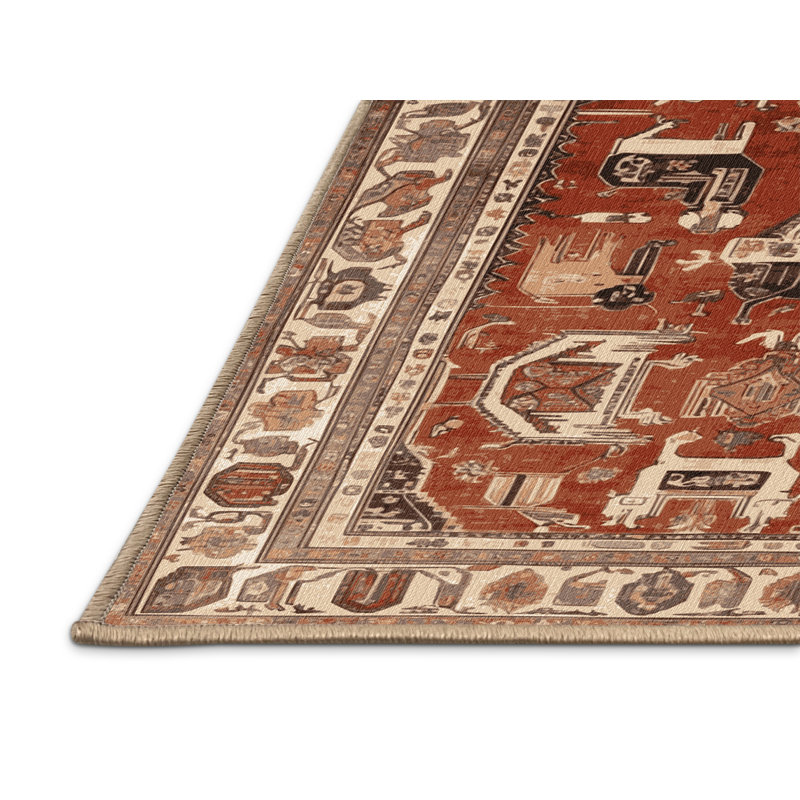 Tapis brun lavable à la machine, Rectangulaire 3 pi x 5 pi