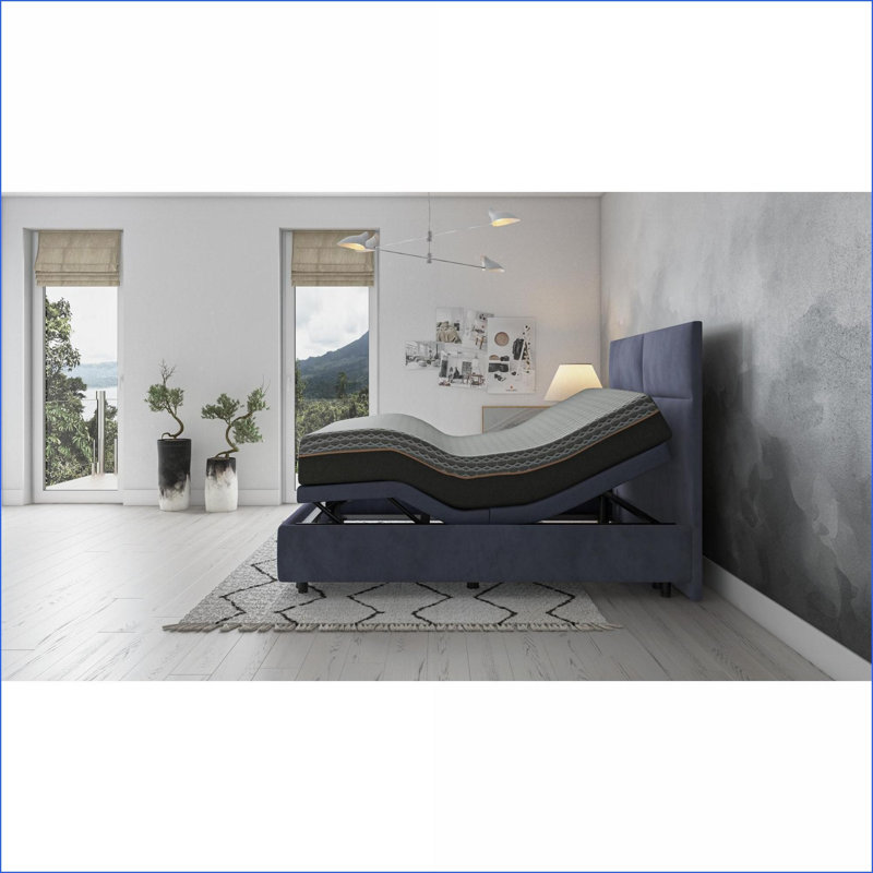 Mattresses, 12" Full Copper-Infused Hybrid Mattress with Cooling Cover &amp; Supportive Coil System | Black+Gray | Foam+Spring