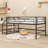 Twin Mid Loft Bed With Integrated Storage Stairs And Guardrails-1351701773