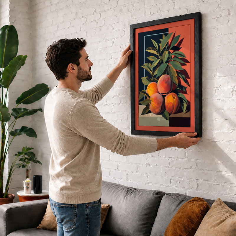 Citrus And Leaves Modern - Print, A2 - 59.4 x 42.0 cm, Oak