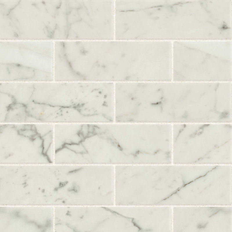 Carreau de mosaïque en porcelaine 12 po x 12 po Classic 2.0, Carrare Bianco