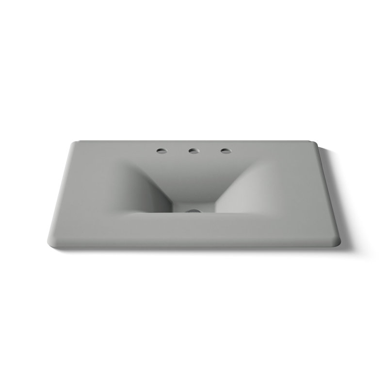 Iron Impressions 32" Single Bathroom Vanity Top, Basalt, 8" Centers