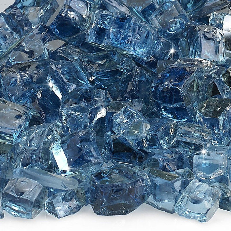 Pacific Blue Reflective Fire Glass 1/2" 10lbs for Fire Pits