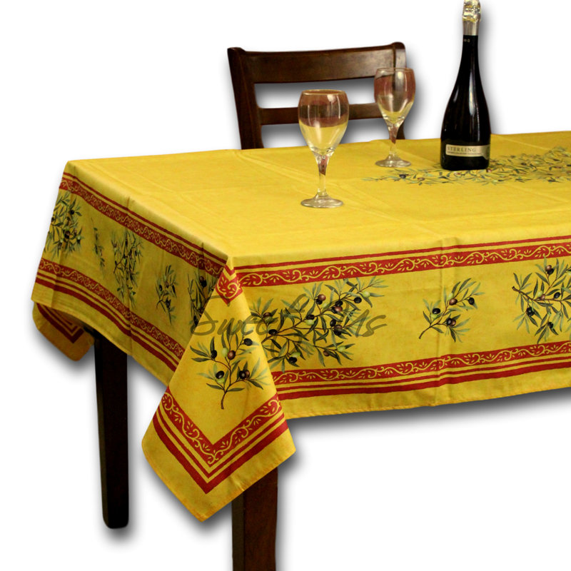 Bonnetsville Floral 100% Cotton Tablecloth, Yellow, 6