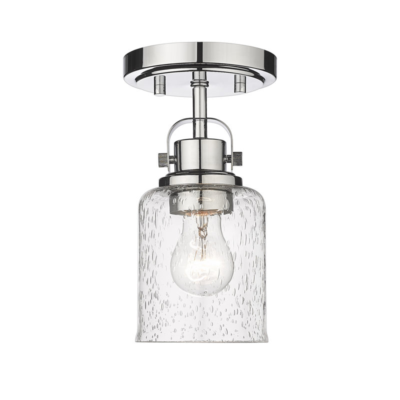 Plafonnier semi-encastré cylindrique simple 5,25 po à 1 lumière Tyringham, Chrome