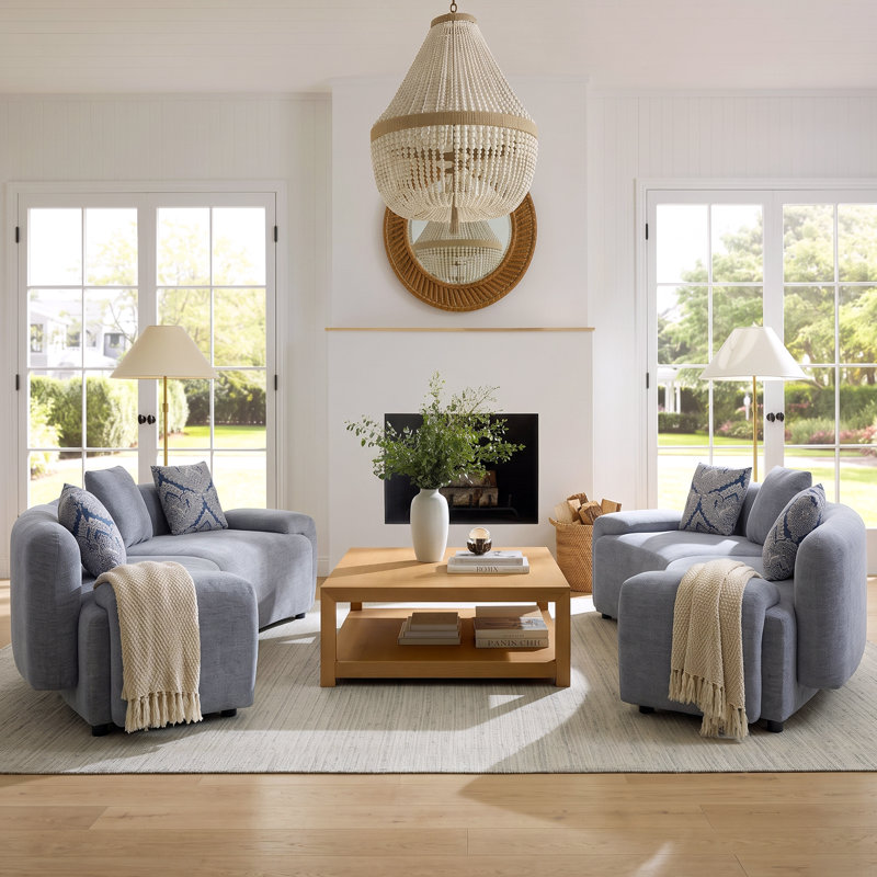 Canapé modulaire incurvé moderne avec coussins décoratifs damassés Modern, Gris