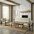 Convertible Sofa Bed & Accent Chairs 3 Piece Set — Modern Beige Living Room Furniture with Metal Frame-2028275912