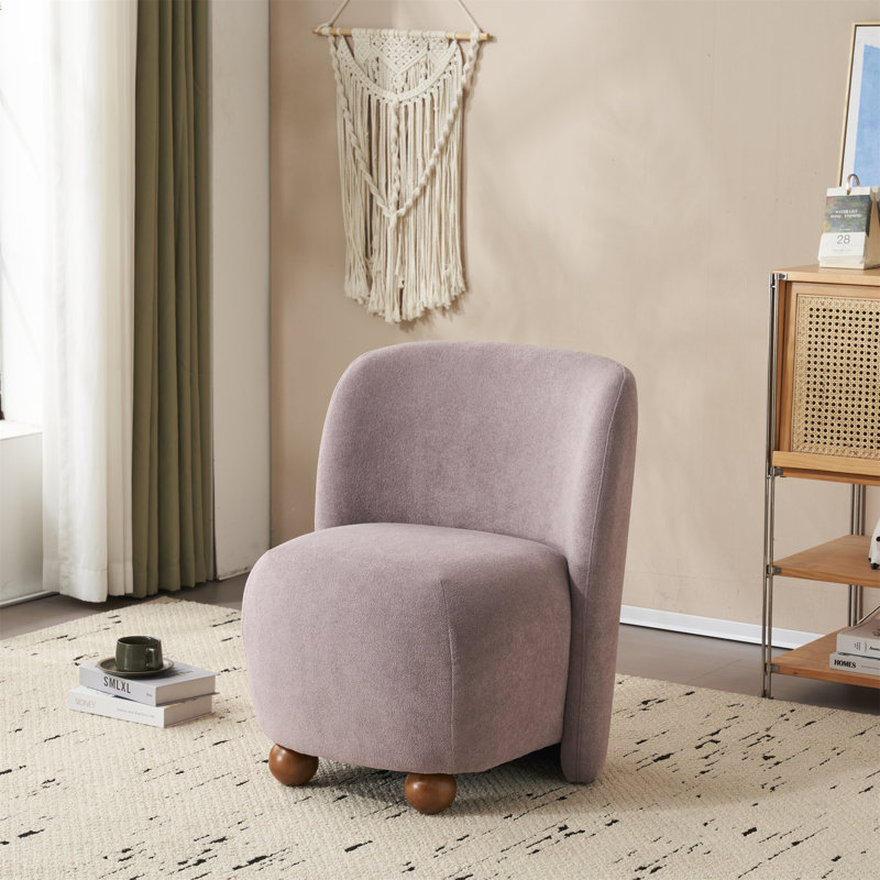 Chaise d'appoint rembourrée Emmet, Mélange de polyester mauve