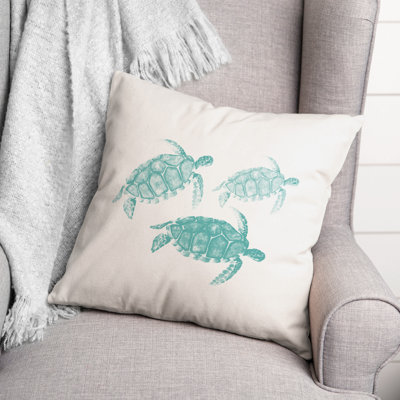 Watercolor Sea Turtles Square Pillow Cover & Insert