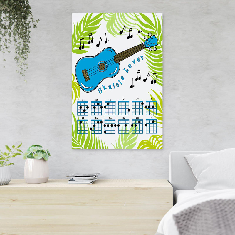 «The d'Ukulele - Lover», reproduction d'art graphique sur toile tendue, H 14 po x l 11 po x P 2 po