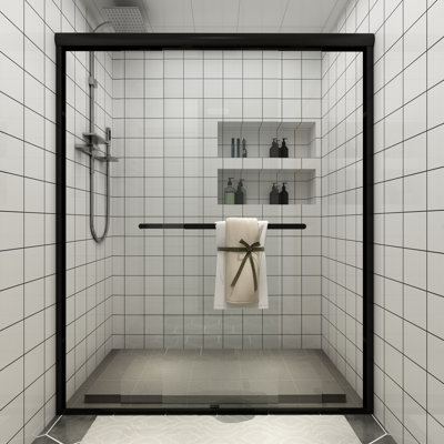 Porte de douche encadrée l 60 "x H 72"