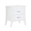 Table de chevet blanche 2 tiroirs avec glissières en métal et espace